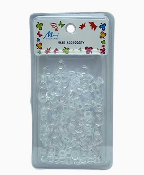 Fashion Hair Plastic Clear Beads - Small