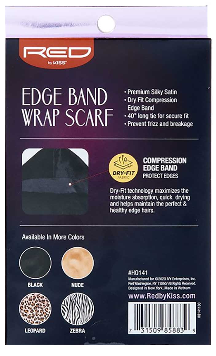 Red By Kiss Wrap Scarf Edge Band Premium Silky Satin (#HQ141